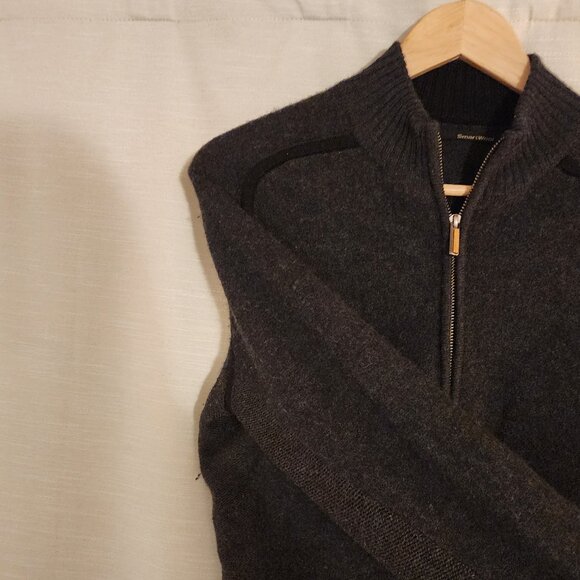 Smartwool 100% Merino Wool Full Zip Jacket Size Medium Charcoal Gray Ski Snow - Picture 4 of 8